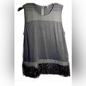 JCrew fringe black top size XL
